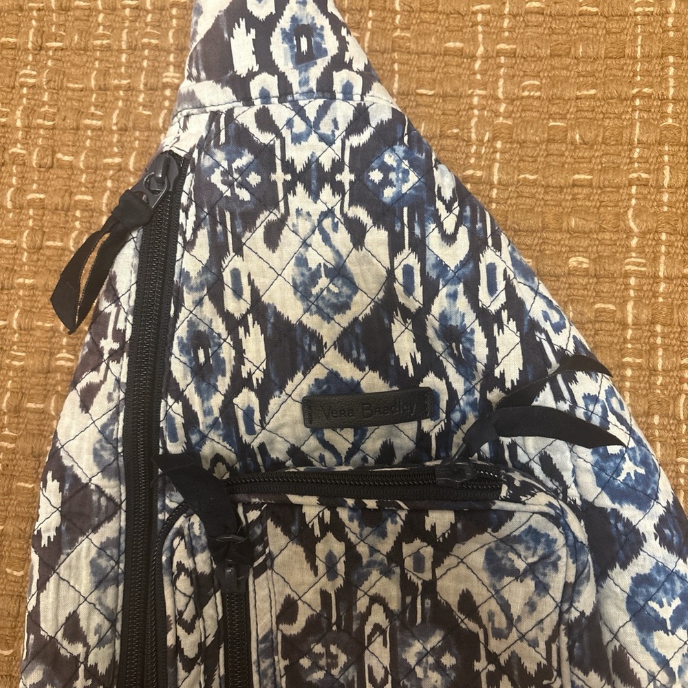 Vera Bradley Blue and White Sling Backpack - Picture 2 of 3